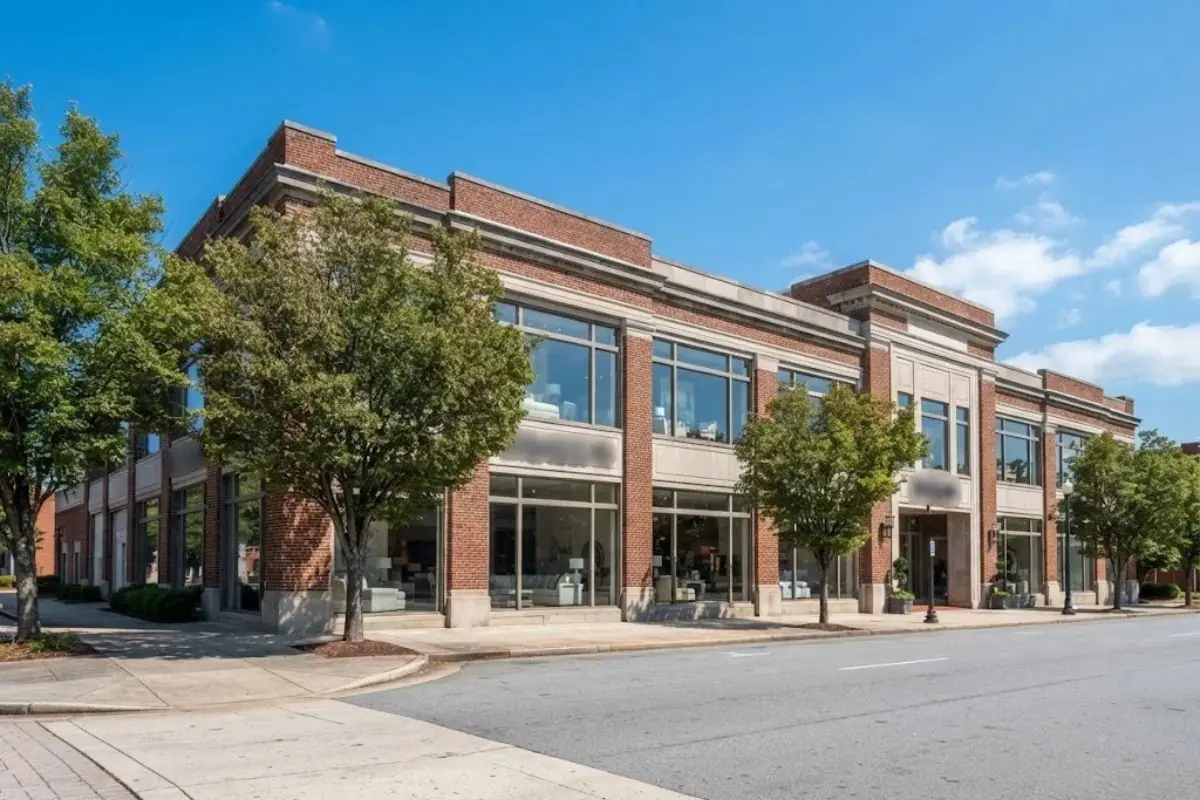 Furniture showroom building in downtown High Point, NC during Market season
